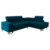 ECKSOFA Laris Premium, Seite: Rechts - Türkis/Schwarz, Holz/Textil (271/203cm) - MIRJAN24