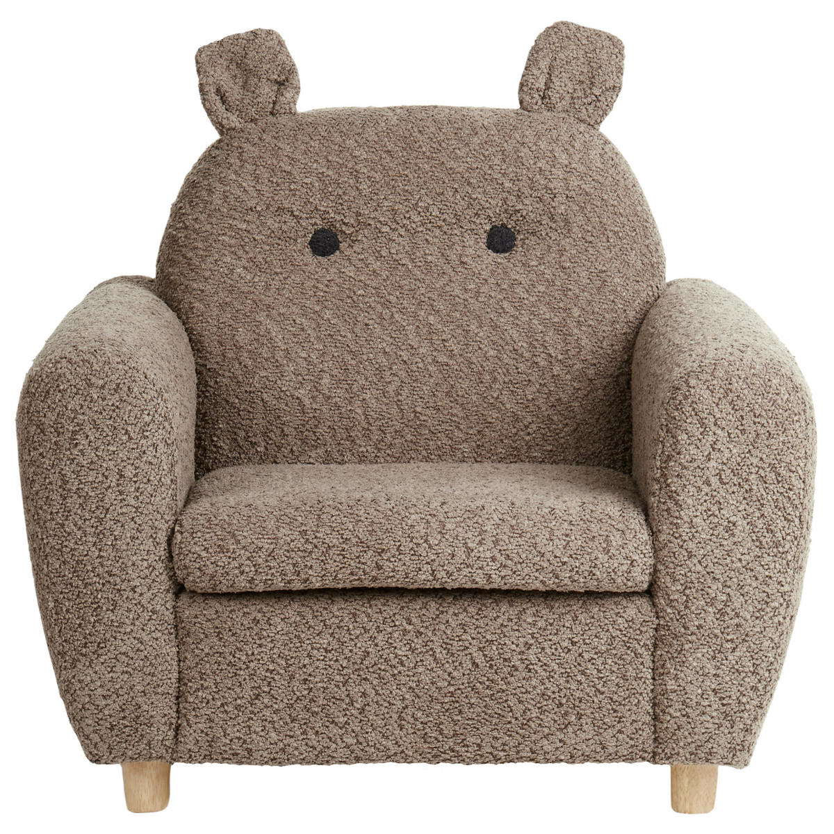KINDERSESSEL Nilpferd Bouclé Braun Maribo - Braun, Textil (61/59/44cm) - Beliani