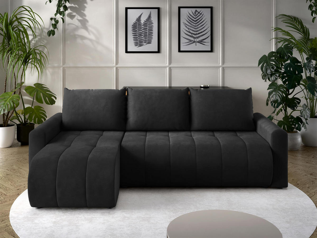 ECKSOFA Sprint - Schwarz, Holz/Kunststoff (230/149cm) - MIRJAN24