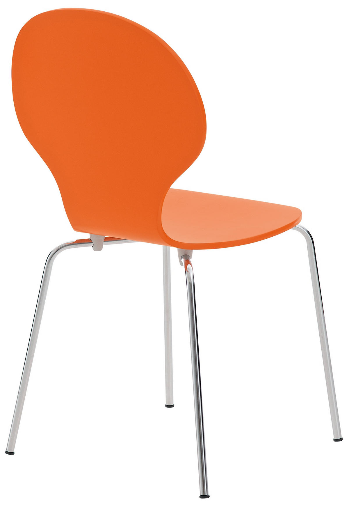 BESUCHERSTUHL Holz orange - Chromfarben/Orange, Holz/Metall (43/86/45cm) - CLP