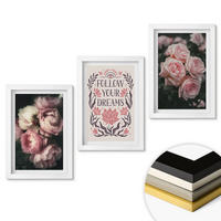 WANDBILDER 3er-Set - 20x30 cm Weißer Rahmen - Vintage-Rosenträume-Inschrift - Weiß, Kunststoff (20/30cm) - ArtPrintCave