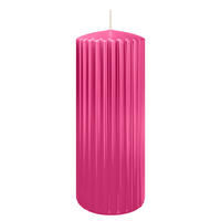 RILLEN KERZEN Pink 200 x Ø 80 mm, 4 Stück - Pink, Paraffin (8/20/20cm) - Wiedemann Kerzen