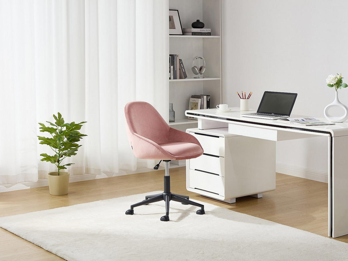 BÜROSTUHL ohne Armlehnen - 55 cm x 59.5 cm - stoff - rosa Naody - Pink, Textil (55/88/59.5cm) - Vente-Unique
