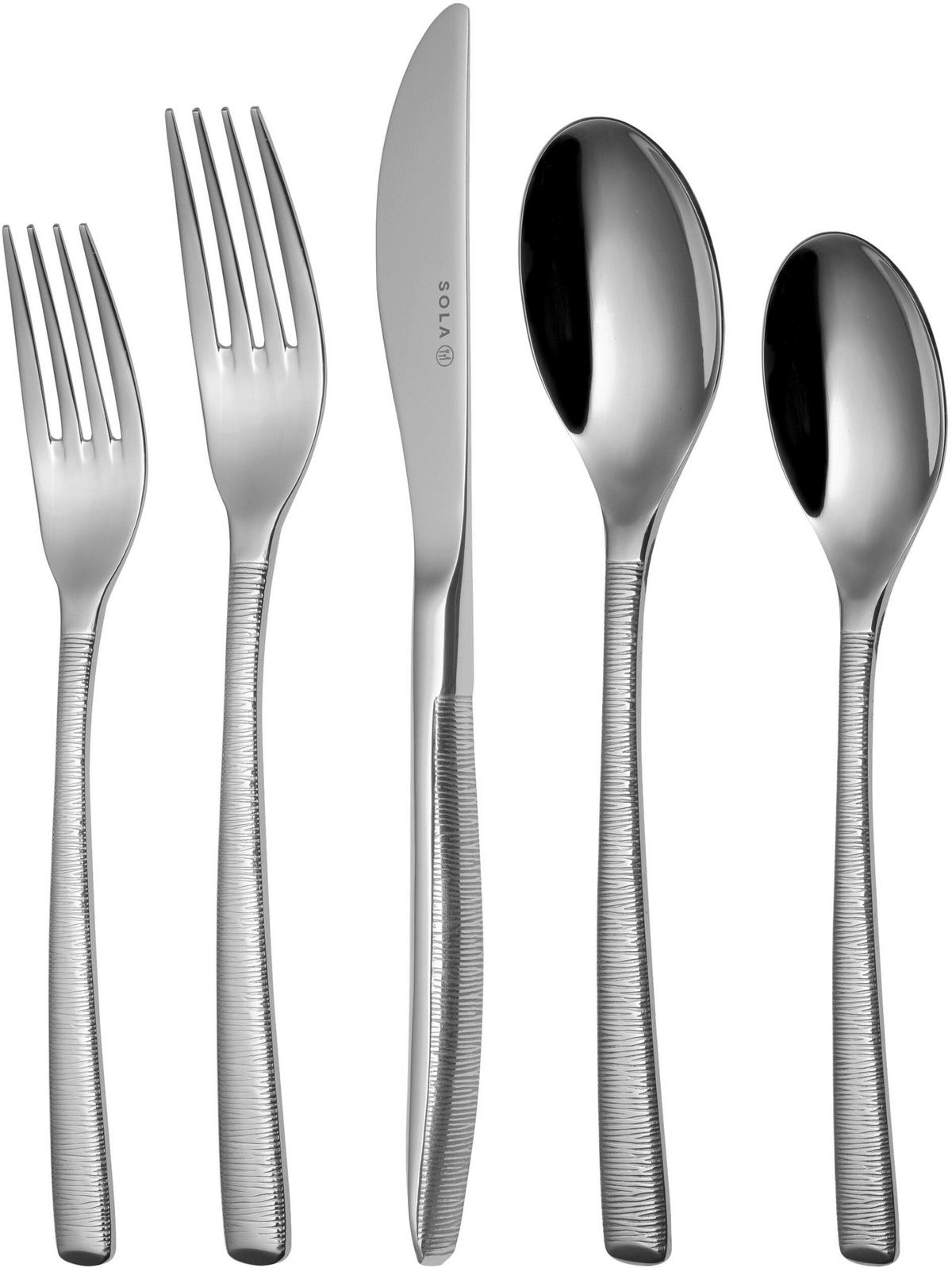 BESTECKSET Hermitage - 18/10 Edelstahl - 50-teilig / 6 Personen - Silberfarben, Metall - Sola