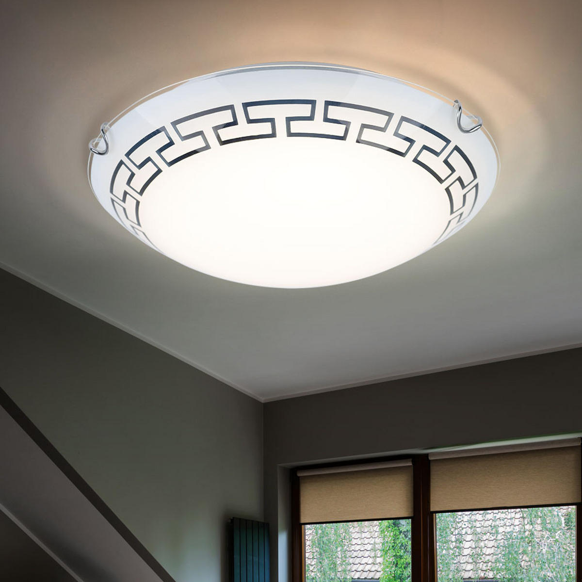 LED DECKENLEUCHTE PALILA Weiß Satiniertes Glas - Weiß, Glas (30/30/9cm) - Globo Lighting