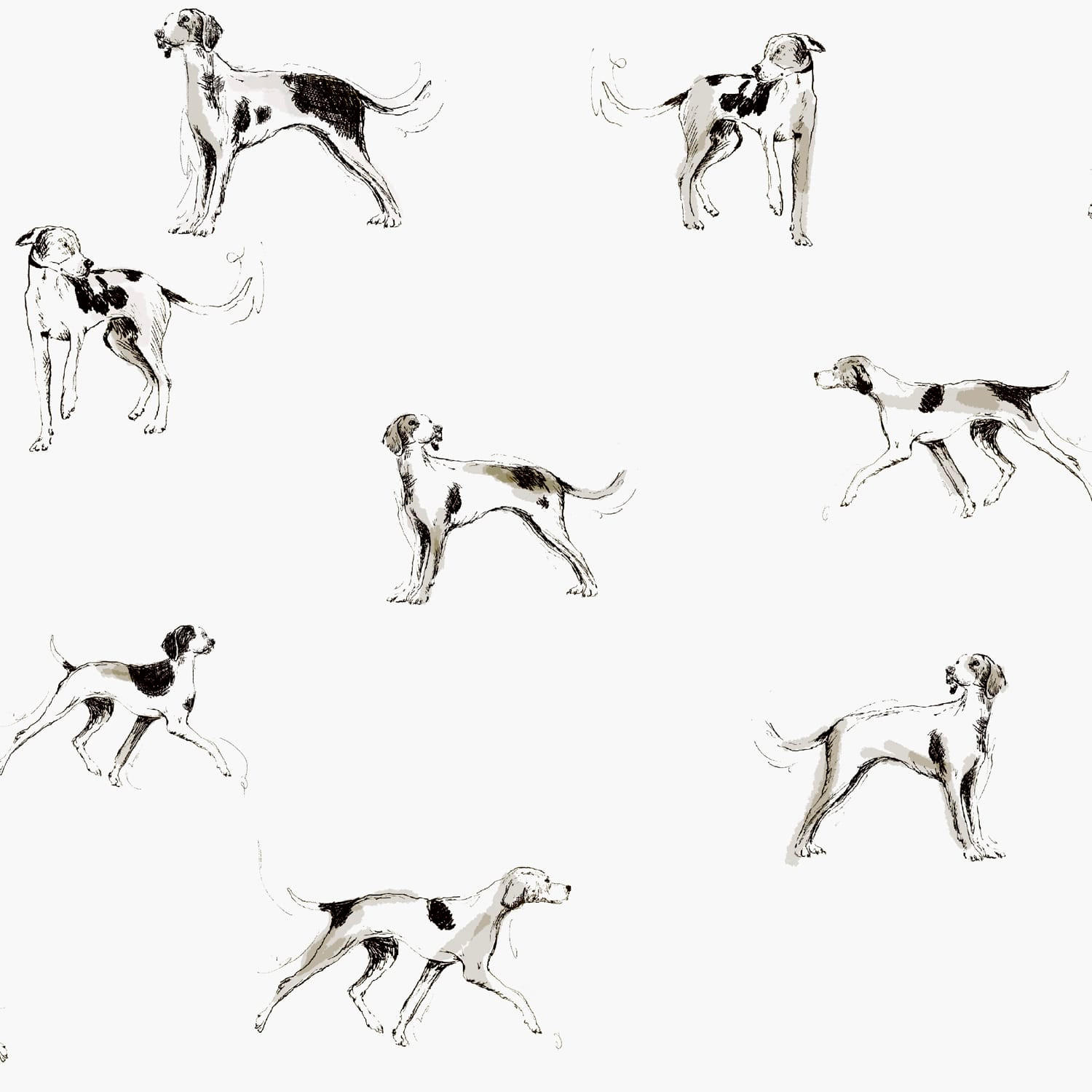 VLIESTAPETE - Wohlfühl‑Hunde Weiß - Weiß, Papier/Kunststoff (52/1000cm) - Joules