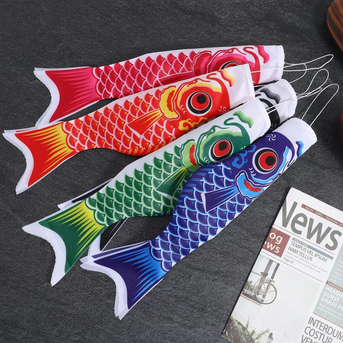 KARPFENFLAGGE 5-teiliges Set Satin 40 cm - Multicolor, Textil (40/10/5cm)
