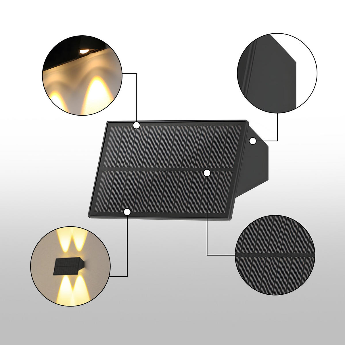 WANDLEUCHTE PYCH 8.5/7.4/14.2 cm - Schwarz, Metall (8.5/7.4/14.2cm) - ZMH