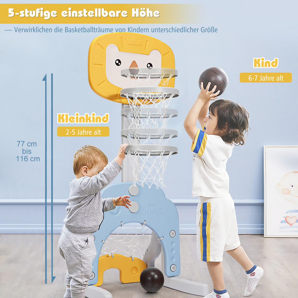 BASKETBALLKORB Fußballtor Golf Multicolor - Multicolor, Kunststoff (51/54cm) - COSTWAY