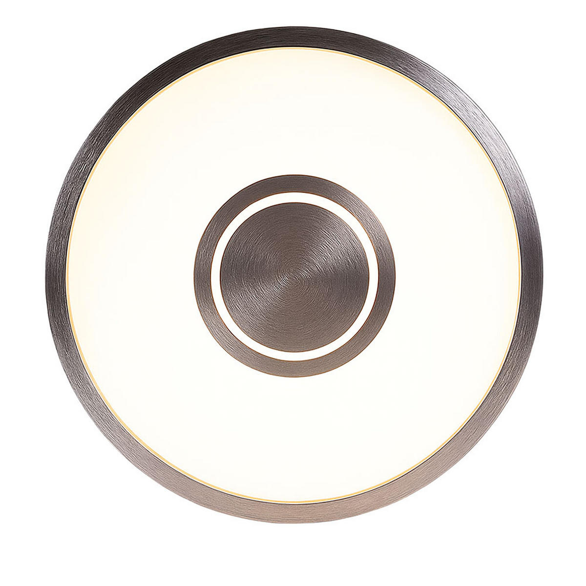 LED DECKENLEUCHTE Backlight Nickel-matt Rund - Silberfarben, Kunststoff (42.5/42.5/3.6cm) - Briloner