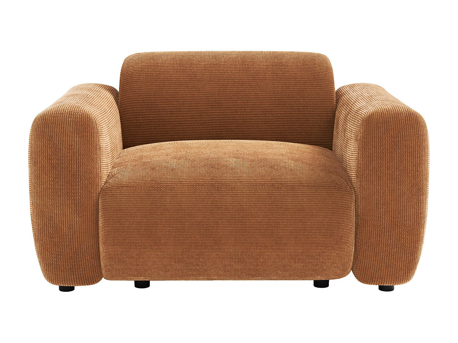 SESSEL mit gerader Rückenlehne - 1 Person - stoff - terracotta Pogni - Terracotta, Textil (130/67/97cm) - Vente-Unique
