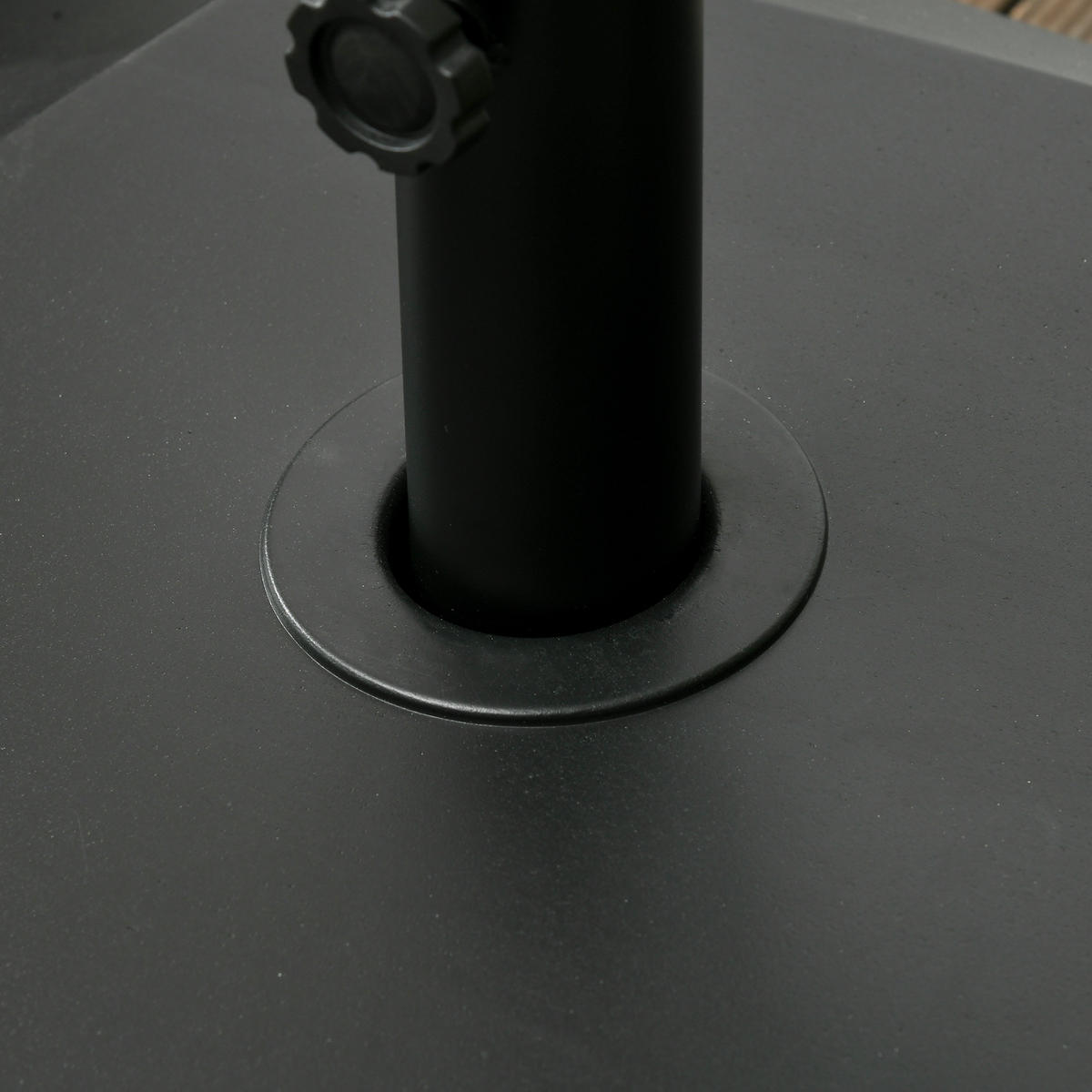 SONNENSCHIRMSTÄNDER 60 kg Rollen - Schwarz, Kunststoff (54.5/54.5cm) - LEBENLANG