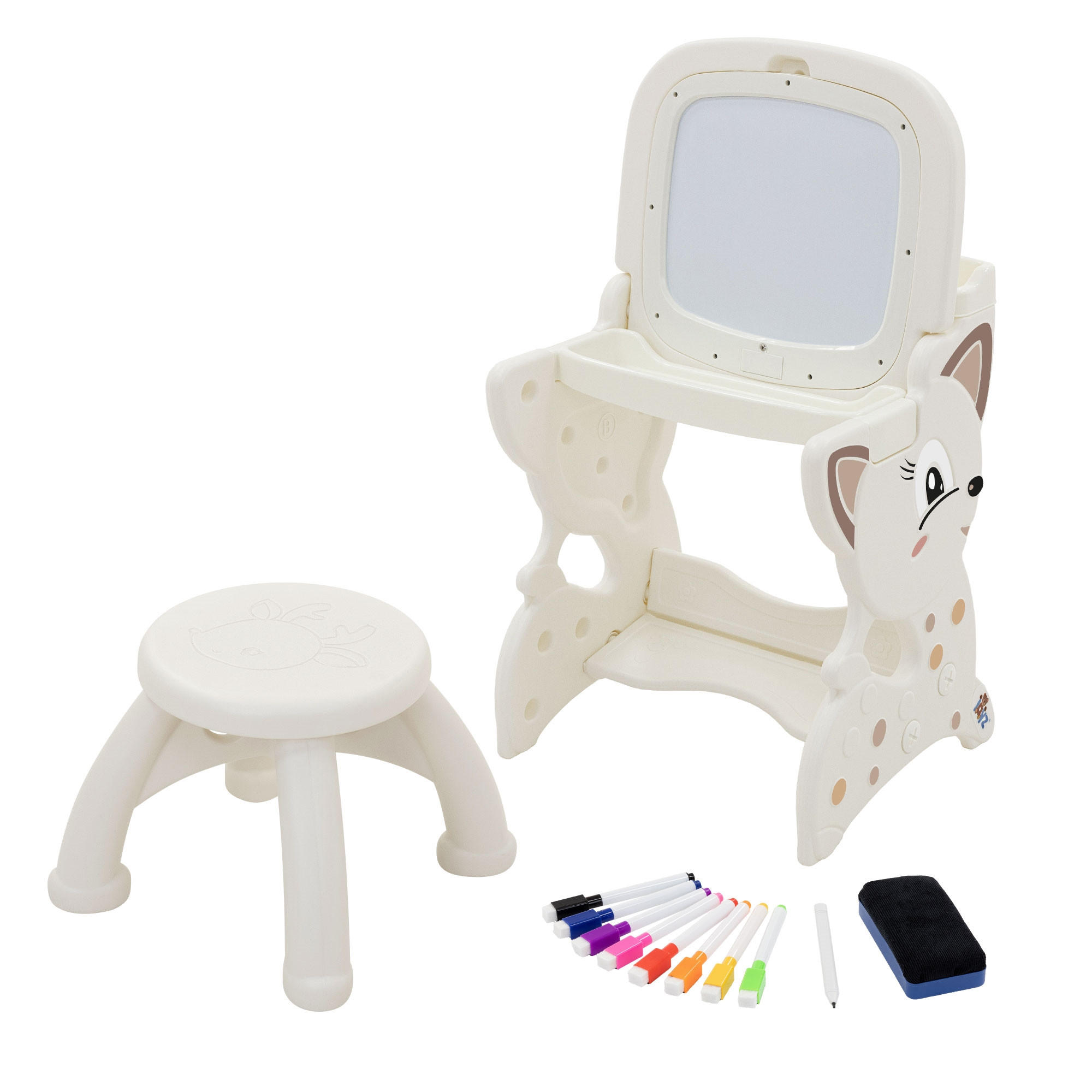 Joyz HRACÍ STOLEK bílý s LCD tabulí Dětská stolička a příslušenství