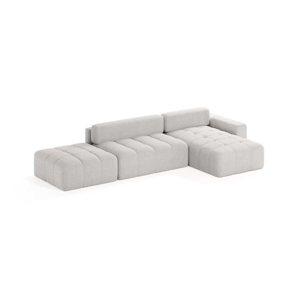 ECKSOFA RIFU LA mit Schlaffunktion, Silber - Grau, Textil (363/185cm) - Fedve