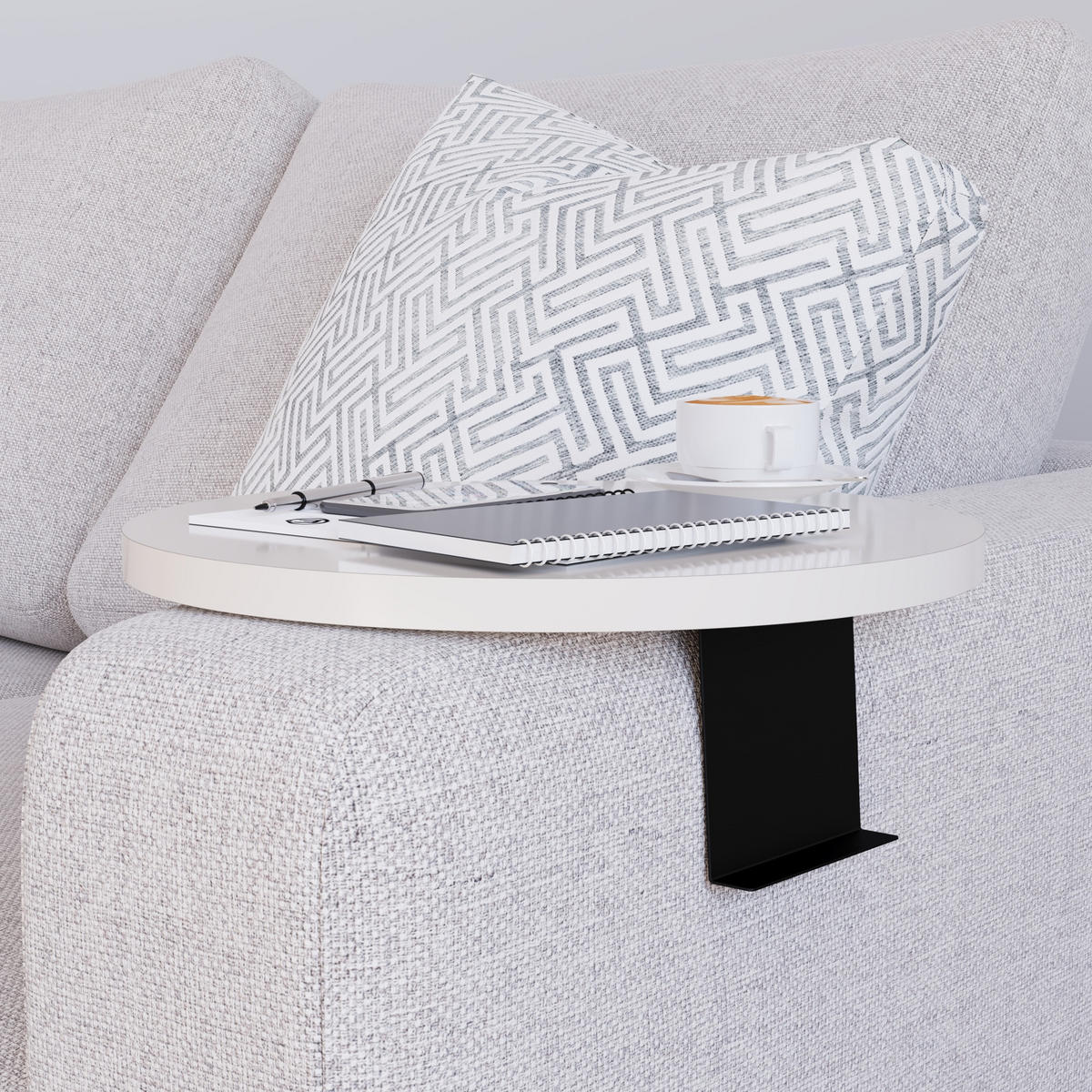 SOFATABLETT Kuleskyd - Creme, Holzwerkstoff/Metall (34/13.5/34cm) - [en.casa]