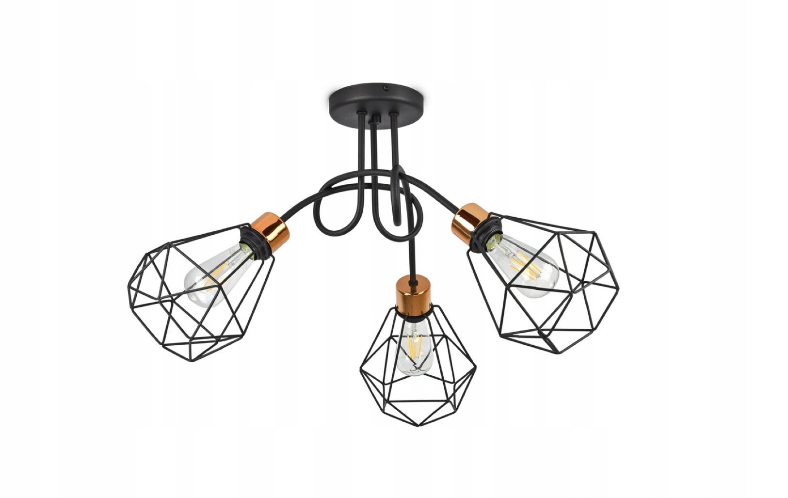 DECKENLEUCHTE EDISON II - Goldfarben/Schwarz, Metall (20/70/45cm) - kiki design