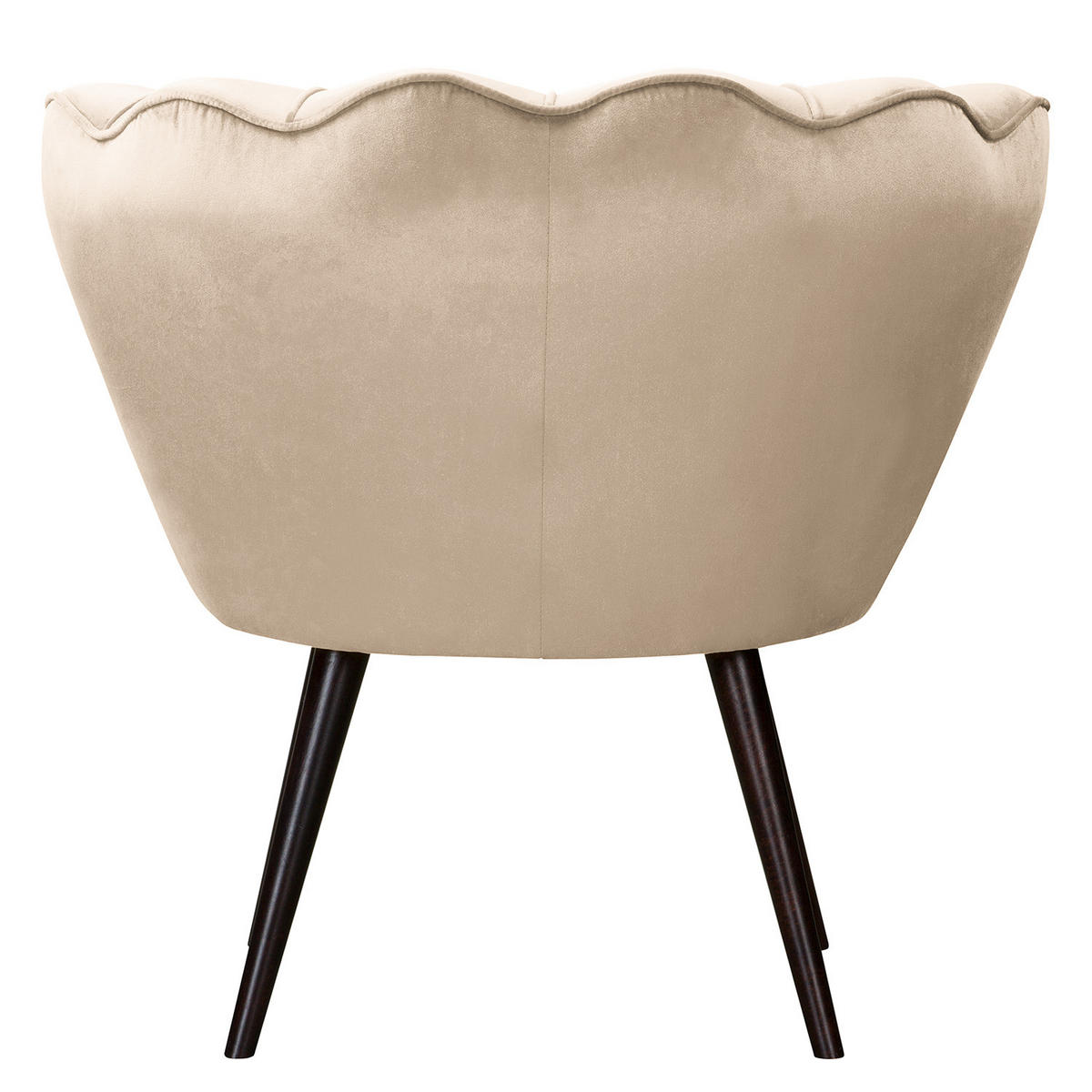 SESSEL - Samt, Füße Dunkel - Dunkelbraun/Creme, Birkenholz/Textil (75/74/75cm) - home24