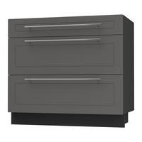 SCHUBLADENUNTERSCHRANK Kvantum D3A/90 90 / 50 / 82cm - Schwarz/Graphitfarben, Holz/Holzwerkstoff (90/82/50cm) - Feldmann-Wohnen