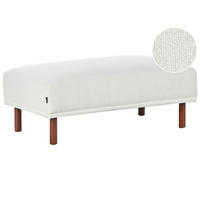 OTTOMANE Weiß Holt - Weiß/Braun, Textil (112/44/67cm) - Beliani