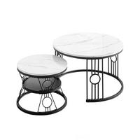 COUCHTISCH 2er-Set mit Sicherheitsdesign ohne Lötstellen - Weiß, Holzwerkstoff (70/70/45cm) - OKWISH