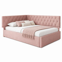 TAGESBETT mit Stauraum 90x190 cm Samt Rosa - Pink, Metall (90/190cm) - Meubliv