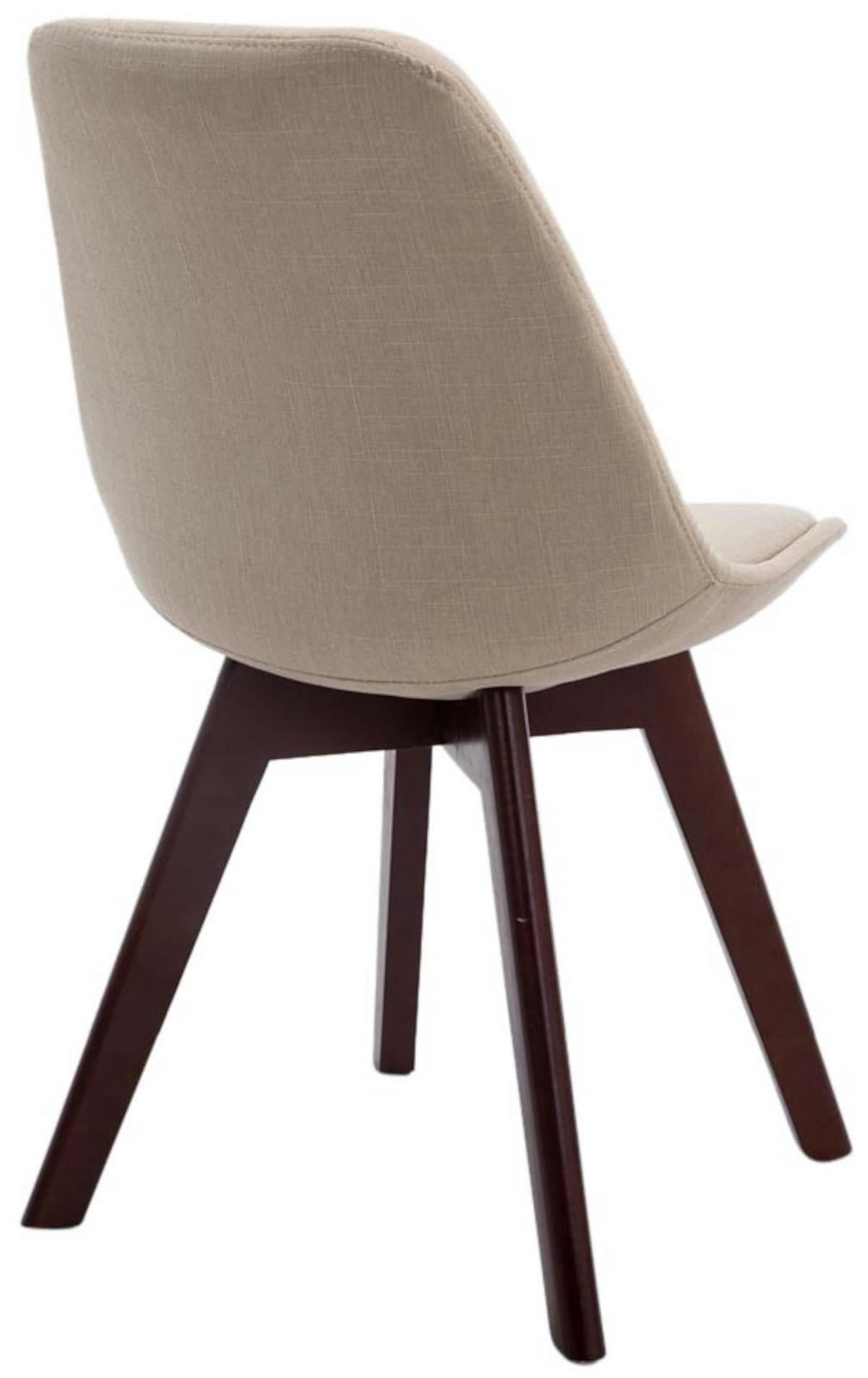 STUHL 4er Set Stoff creme - Walnussfarben/Creme, Holz/Textil (48/84/55cm) - CLP