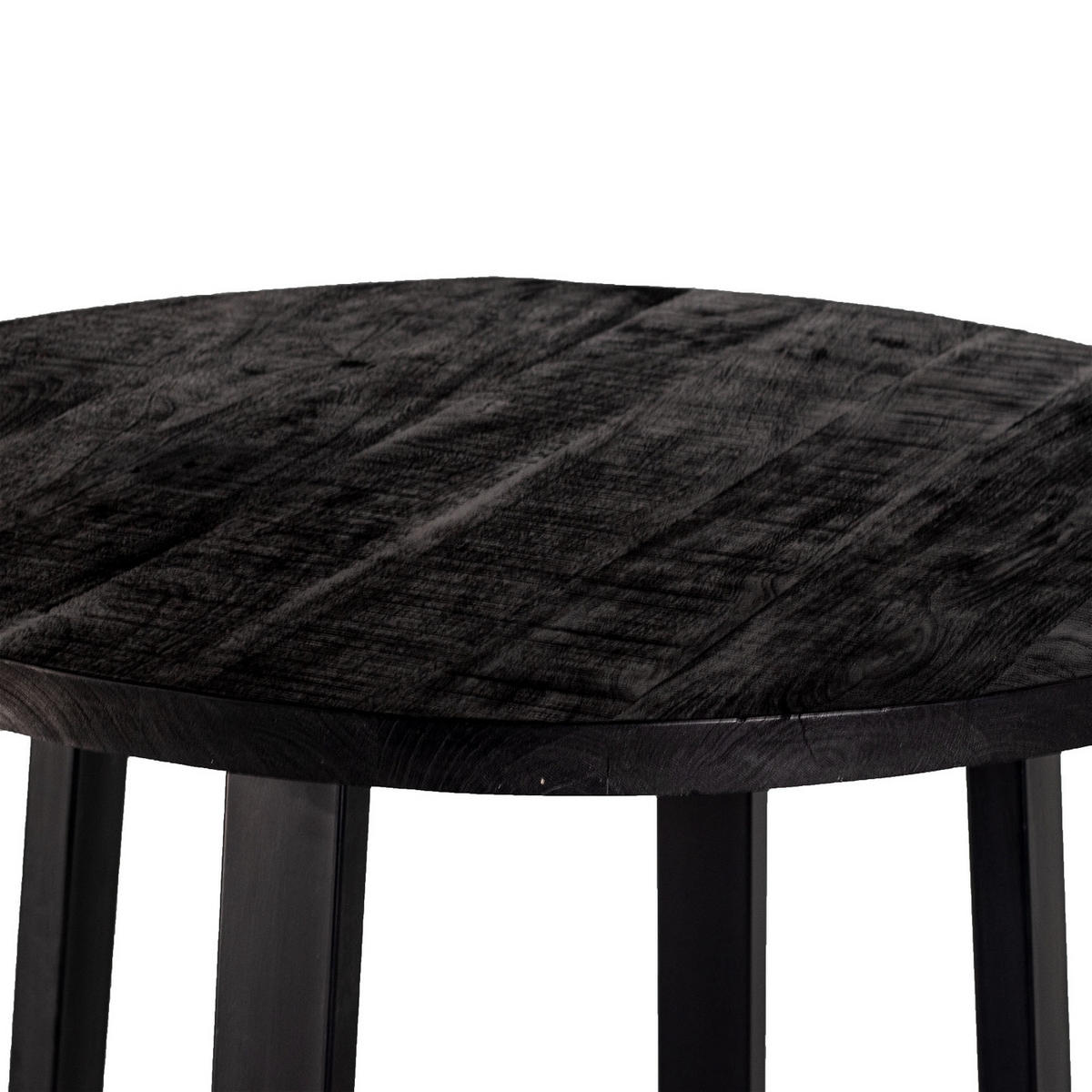 ESSTISCH aus Mangoholz 110x110x90cm, schwarz - Schwarz, Metall (110/110/90cm) - Giga Meubel
