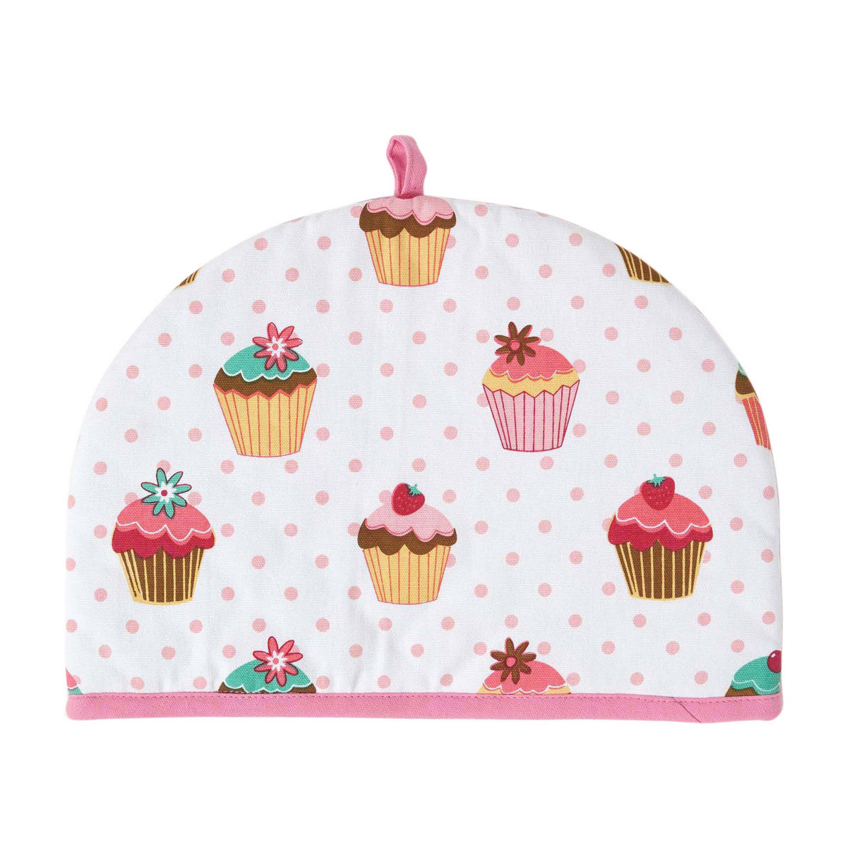 TEA COSY – Stoff-Teewärmer Cupcakes - Pink, Textil (36/24/36cm) - Homescapes