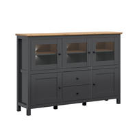 SIDEBOARD Duck Anthrazitgrau und Holz - Grau, Holzwerkstoff (186/126/44cm) - Petits-meubles