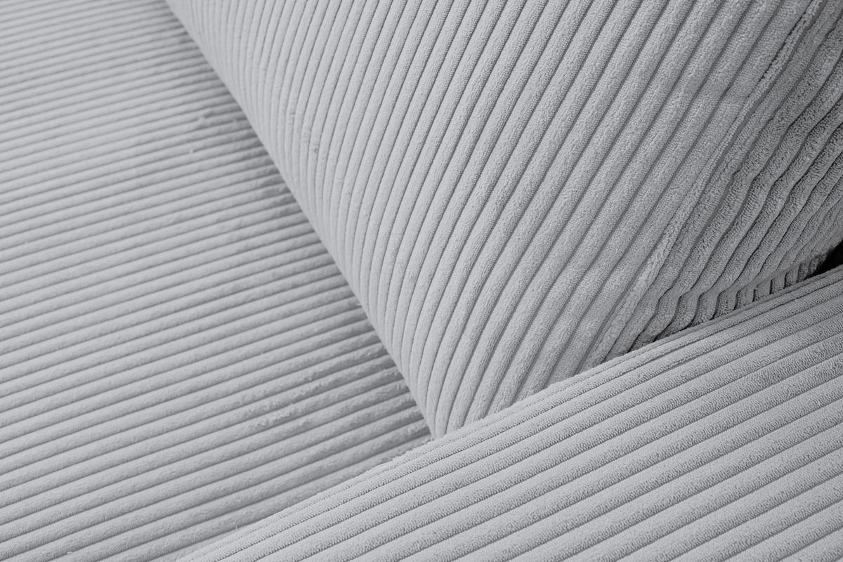 ECKSOFA Aspen in L-Form, Coach Farbe: Hellgrau, Cordstoff, Ottomane Links - Hellgrau, Textil (187/312cm) - VENASI MÖBEL