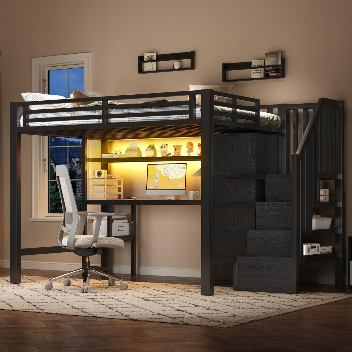 HOCHBETT Metall 140/200 cm Schwarz - Schwarz, Holzwerkstoff/Metall - Raumix