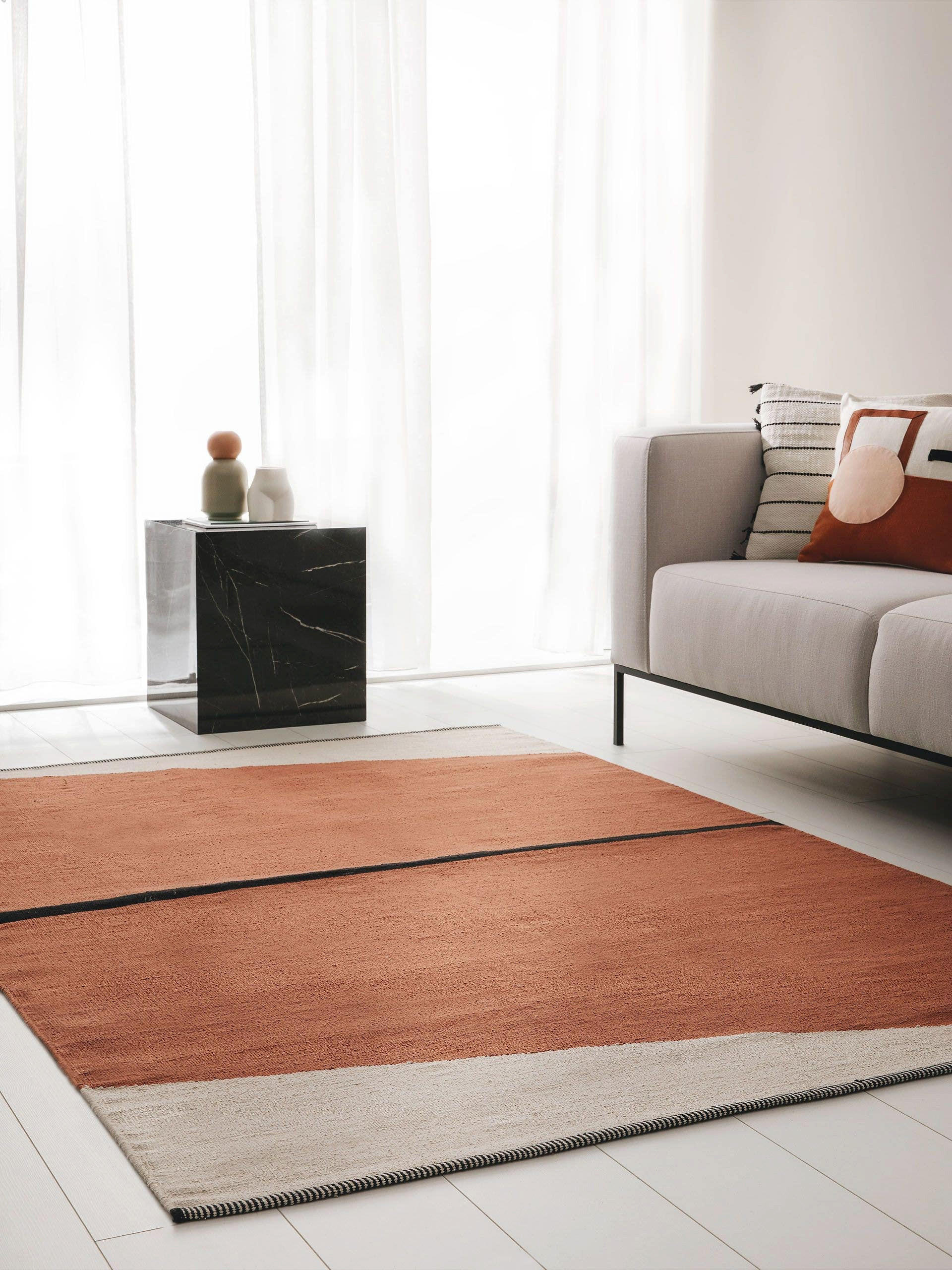 BAUMWOLLTEPPICH Lenny Terracotta 120x170 cm - Terracotta, Textil (120/170cm) - benuta Pop