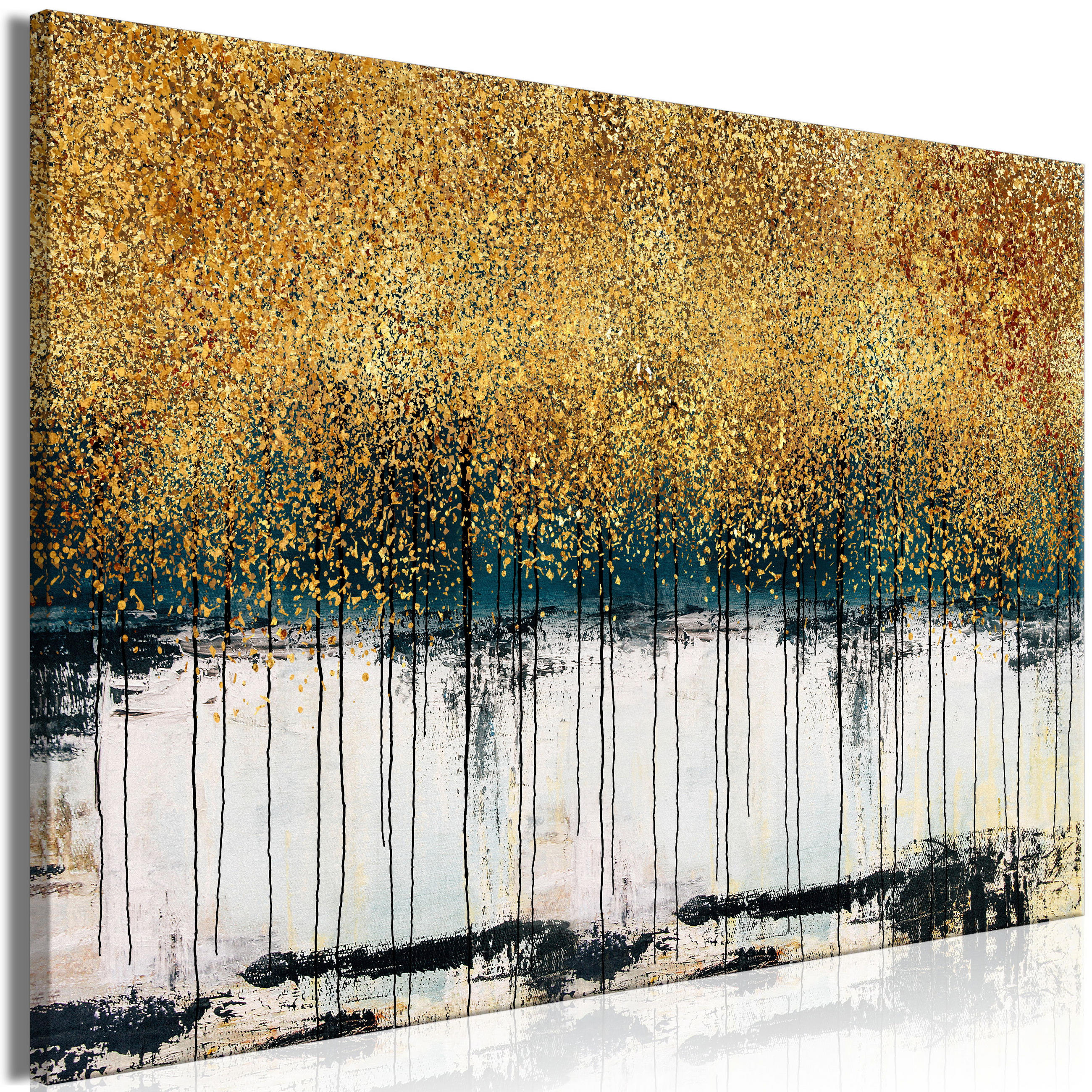KUNSTDRUCK Gold 60/40 cm - Goldfarben/Grau, Textil (60/40cm) - KUNSTLOFT