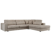 ECKSOFA Savona Beige Strukture - rechts - Beige/Schwarz, Kunststoff/Textil (249/316cm) - MKS