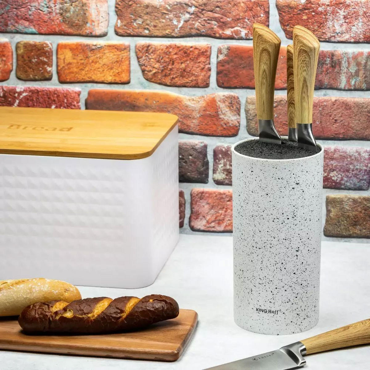 MESSERBLOCK Silber 22/11/22 cm KH1092 - Silberfarben, Kunststoff (11/22/22cm) - Kinghoff 