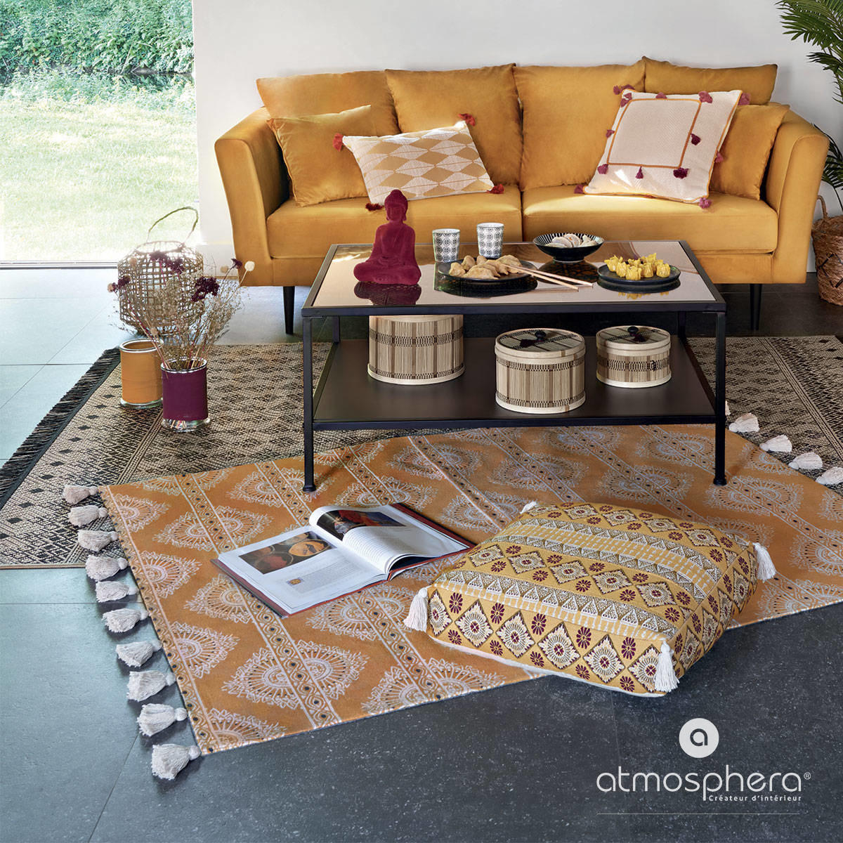 ZIERKISSEN Nam 50/50 cm - Beige, Naturmaterialien (10/50cm) - Atmosphera Createur d´interieur