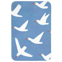 BADEMATTE Vögel - Weiß - Muster 60x90 cm - Blau, Kunststoff/Textil (60/90cm)