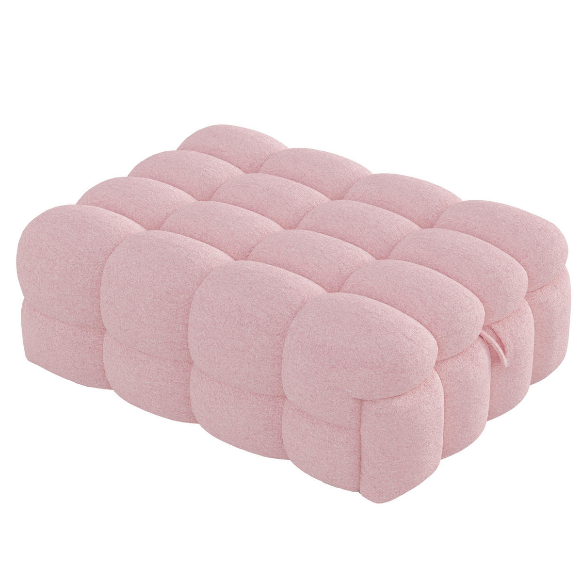 BETT 76/183 cm in Rosa – 2-in-1 ausziehbar mit Teddy-Bezug - Rosa, Textil (70/180cm) - BEAOK