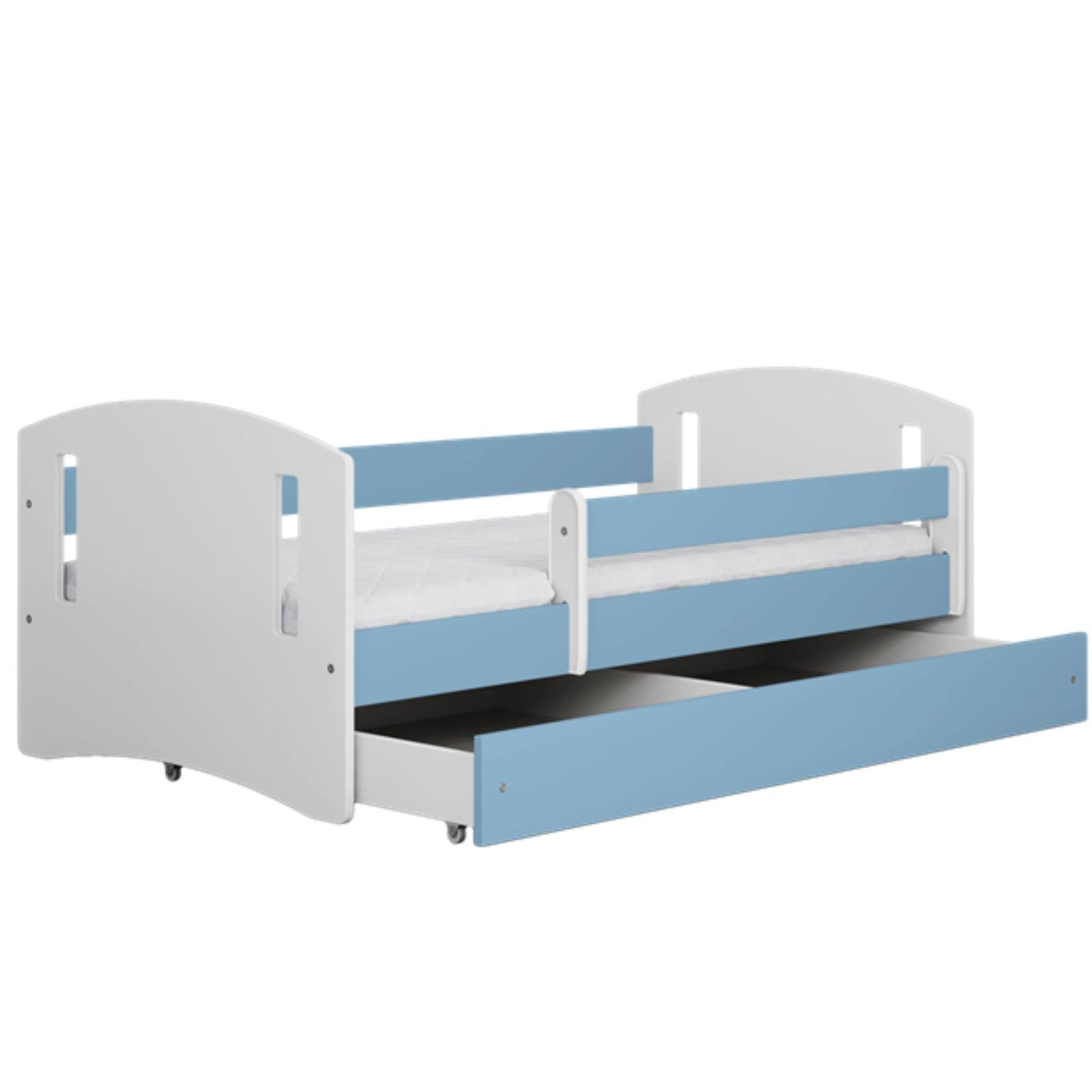 KINDERBETT CLASSIC II mit Schublade und Matratze 90/65/184 - Blau, Holzwerkstoff (80/180cm) - RAUMHIRSCH FURNITURE