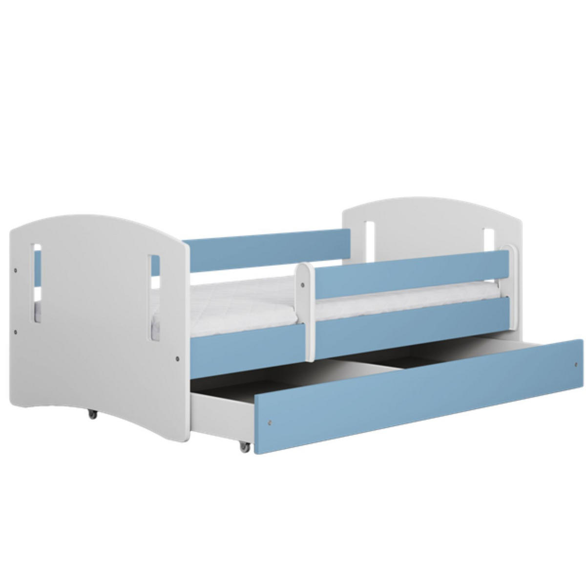 KINDERBETT CLASSIC II mit Schublade und Matratze 90/65/184 - Blau, Holzwerkstoff (80/180cm) - RAUMHIRSCH FURNITURE