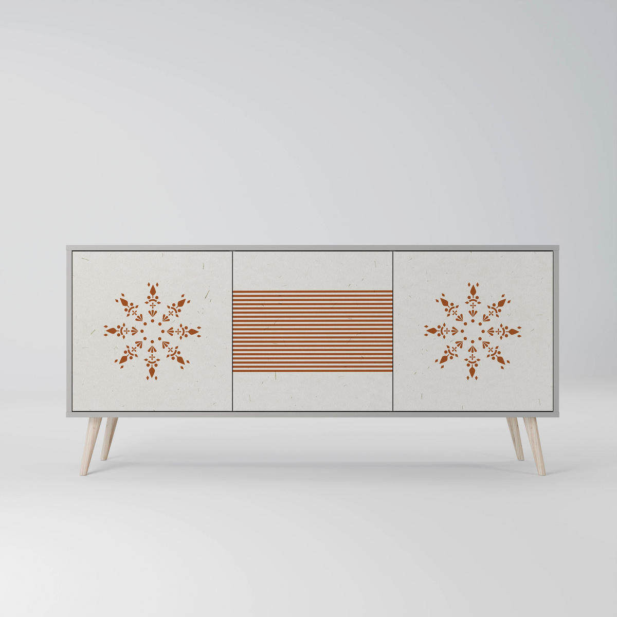 SIDEBOARD DAILY HARMONY, Eicheneffekt, 164,5x42x77,5 cm, 3 Türen - Eichefarben/Buchefarben, Holzwerkstoff/Buchenholz (164.5/77.5/42cm) - SpaceRebels