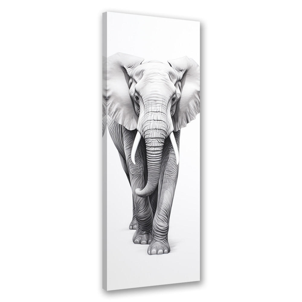 WANDBILD monochromer elefant - Schwarz, Textil (30/90cm) - Feeby
