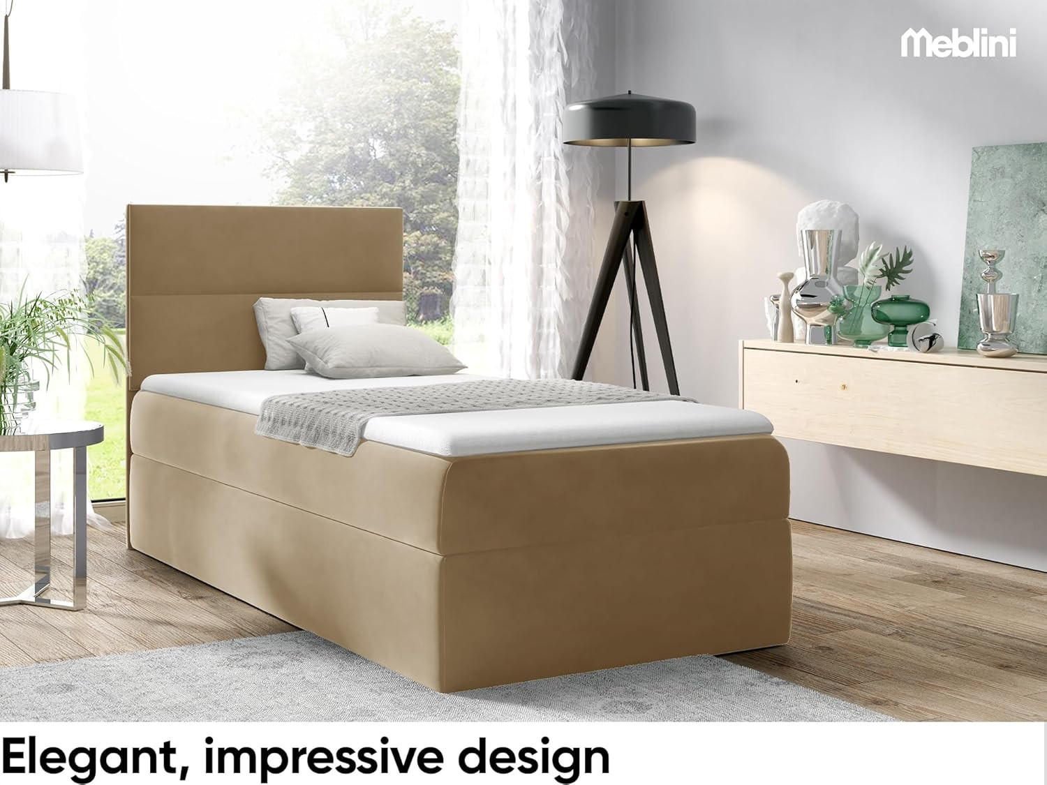 Thumbnail - Meblini Kinderbett, Hellbraun, Holzwerkstoff, 84x208 cm, Kinder- & Jugendzimmer, Kindermöbel, Kinderbetten, Kindereinzel...