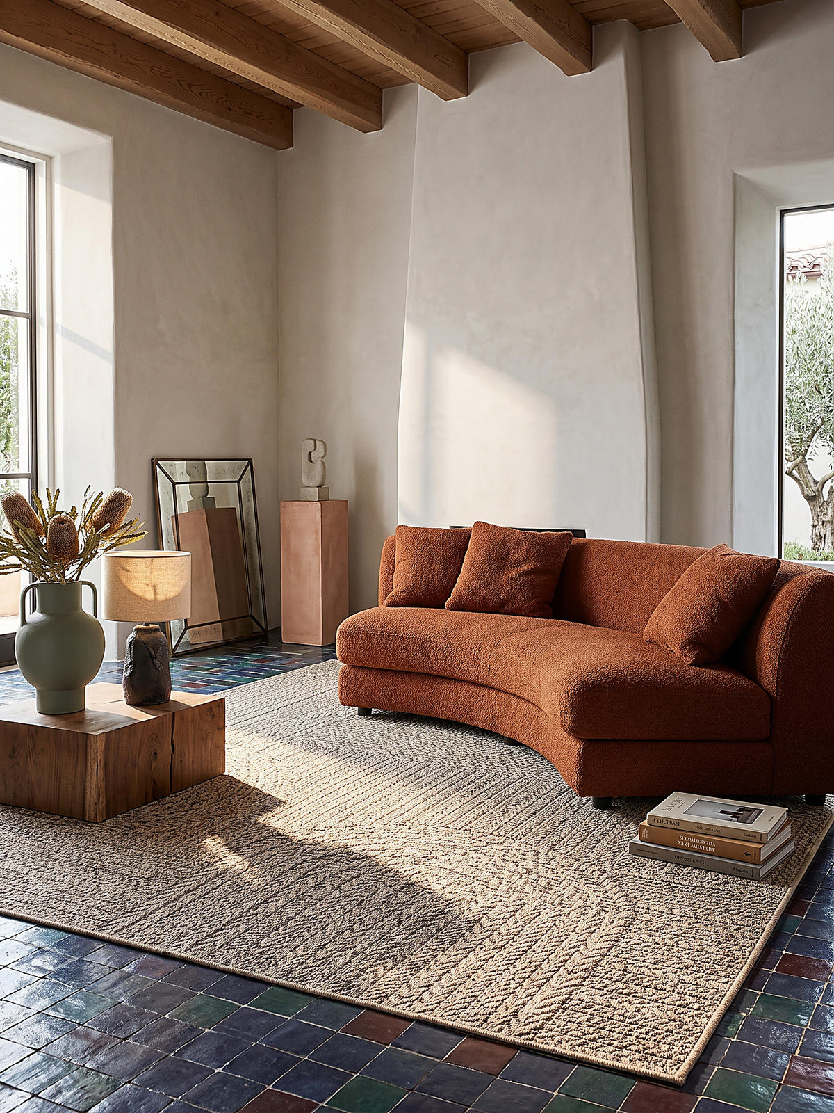 FLACHWEBTEPPICH Geometrisch CORDEV Polypropylen Natur 160 x 230 cm - Beige, Textil (160/230cm) - KADIMA DESIGN