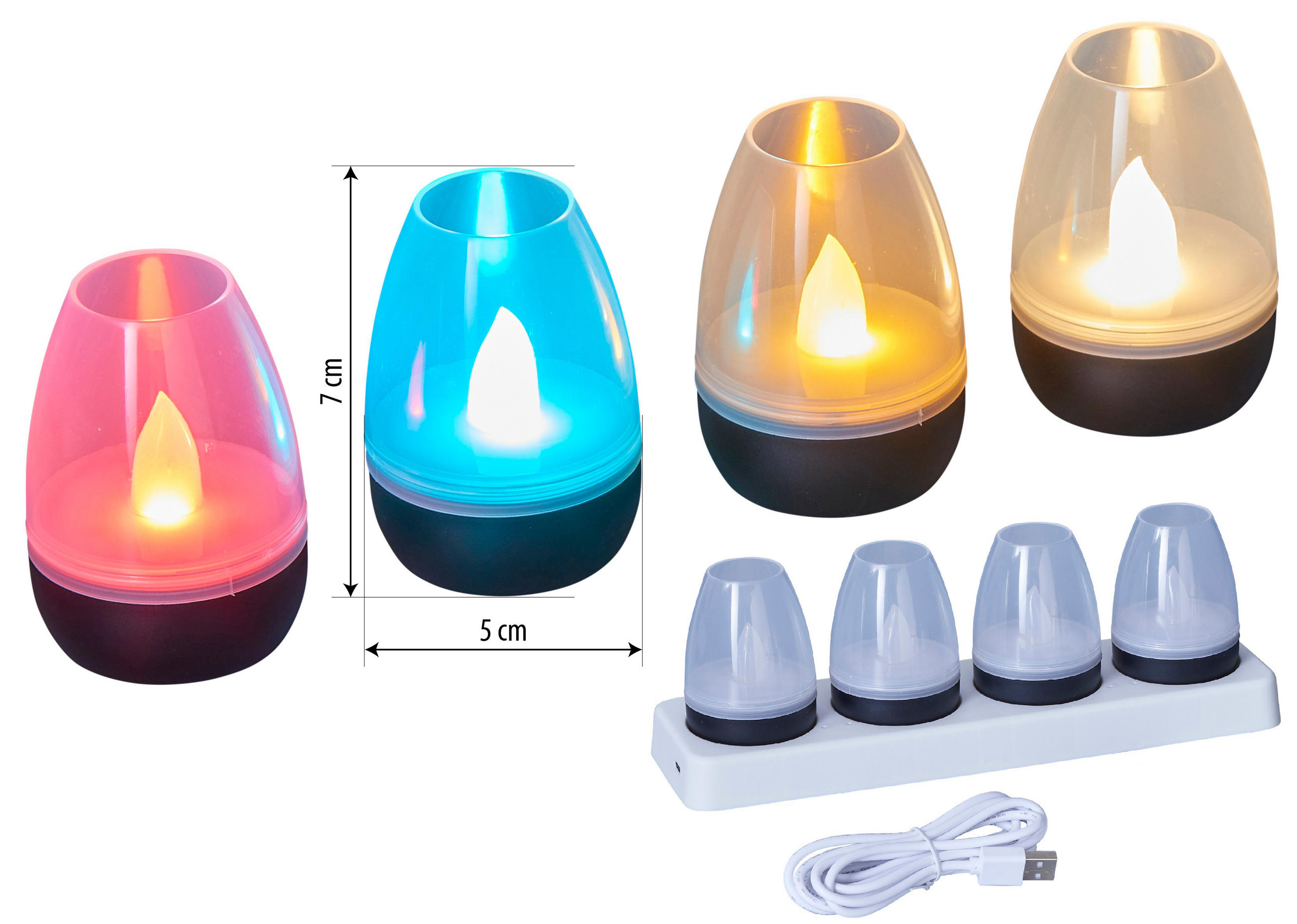 Northpoint Led-Akku-Lounge-Lichter Schwarz 5x7x5 cm