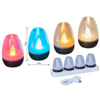 LED-AKKU-LOUNGE-LICHTER 4er-Set mit Touchsensor Kabellos für Innen und Außen RGBW Flackereffek Schwarz Transparent - Schwarz, Kunststoff (5/5/7cm) - Northpoint