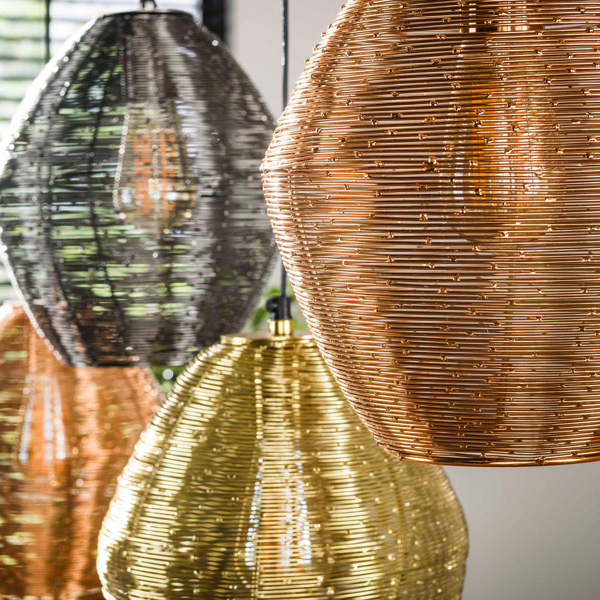 HÄNGELEUCHTE Web Multicolor 26/118/ 150 cm - Multicolor, Metall (26/118/150cm) - Hoyz Collection