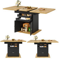 ESSTISCH in Naturfarben und Schwarz mit ausziehbarer Tischplatte und 2 Schubladen für Küche, B110-140/T80/H76 cm - Schwarz, Holzwerkstoff/Metall (80/140/76cm) - STILVORA