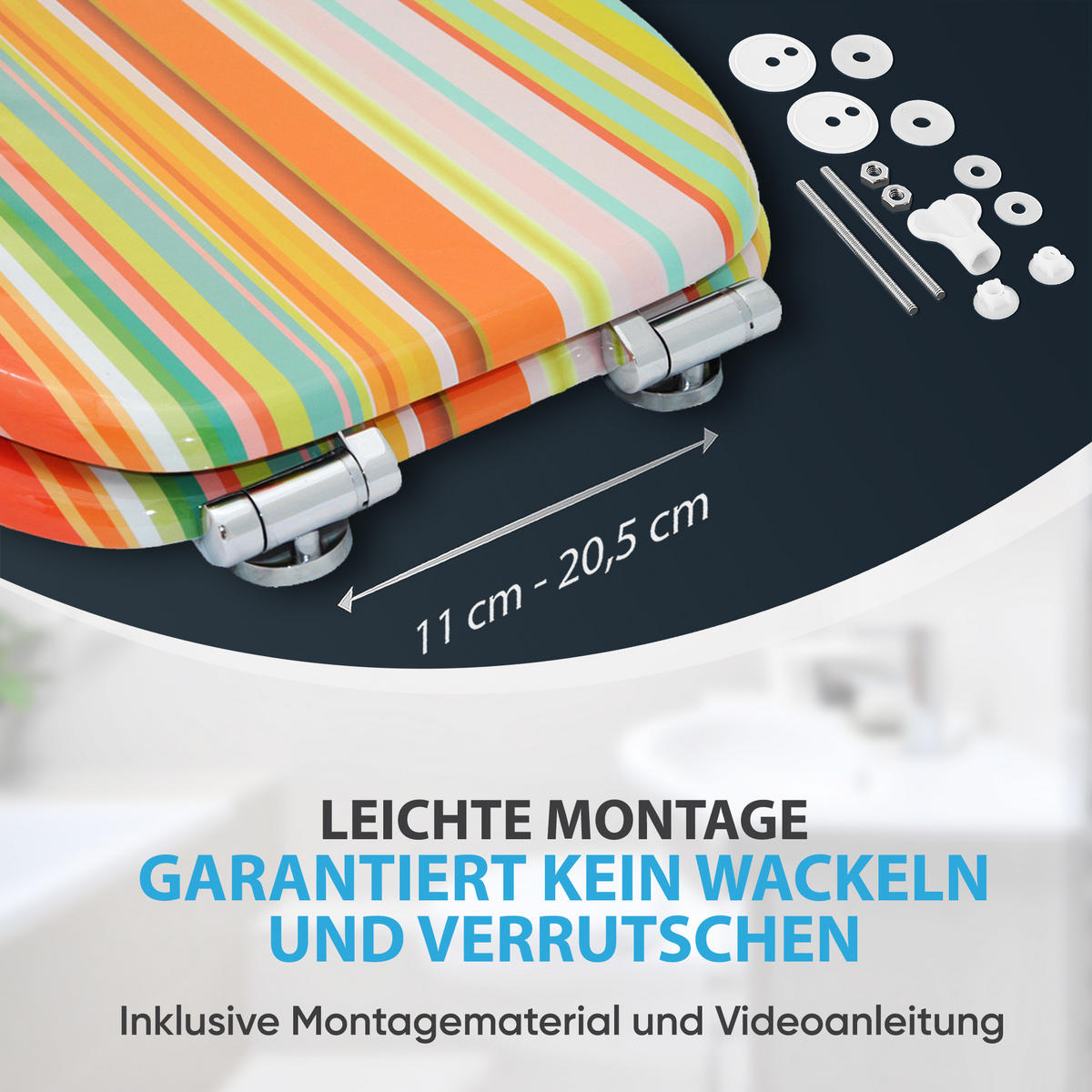 WC-SITZ mit Absenkautomatik Starstripes - Multicolor, Holzwerkstoff (38/6/47cm) - Sanilo