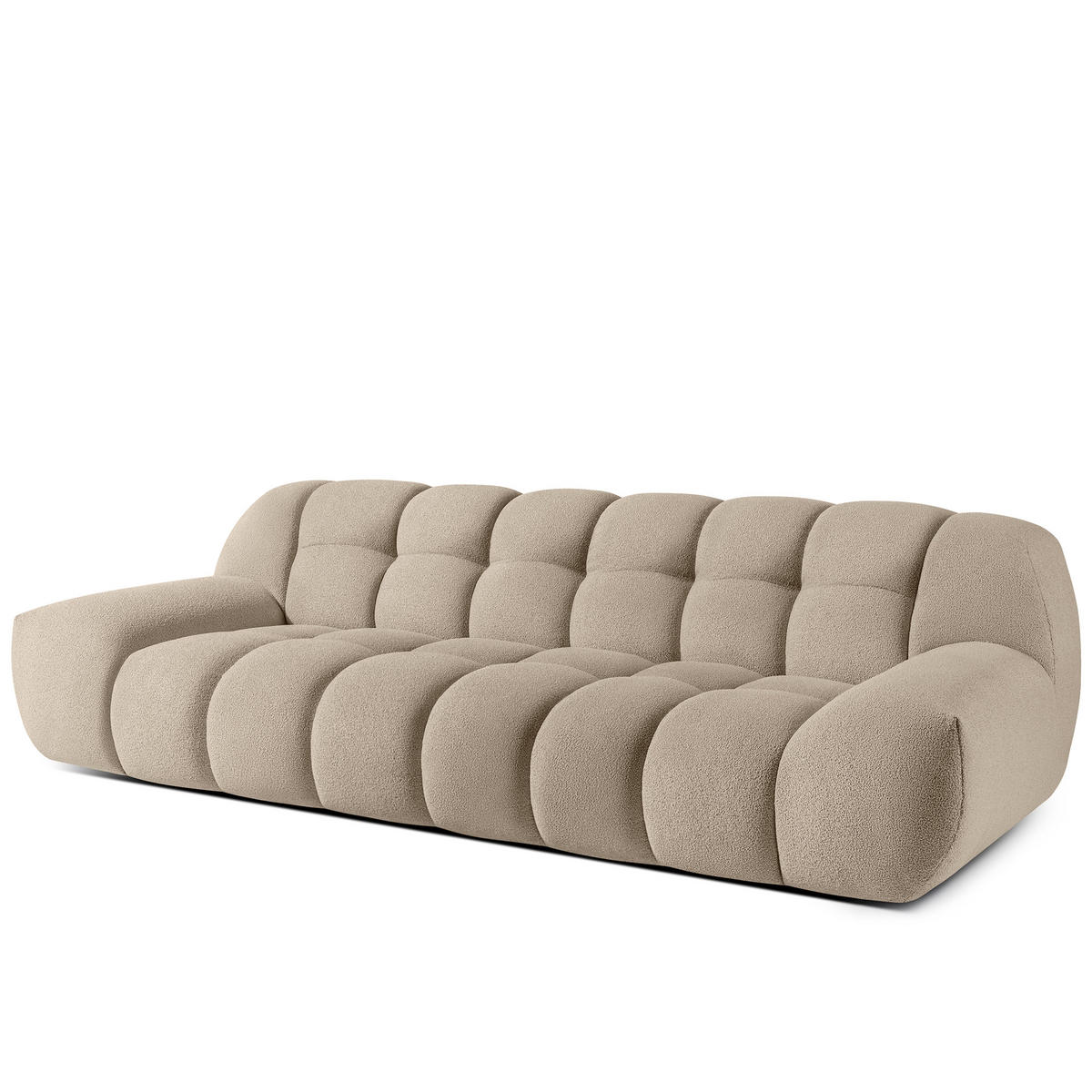 EINZELSOFA VENA Bouclé, Beige - Beige, Holz/Textil (254/72/105cm) - KONSIMO®